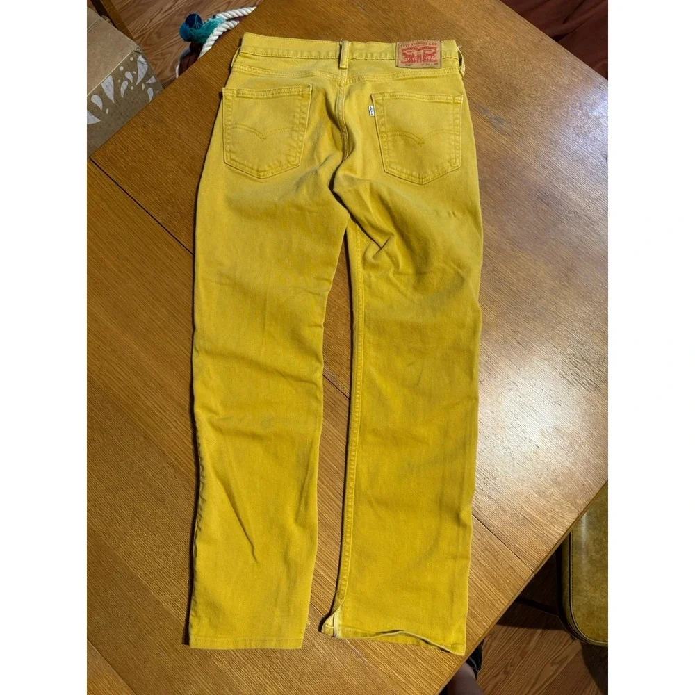 Levis 514 Jeans‎ Mens 30x32 Mustard Yellow Straight Fit Denim Rodeo Ranch Farm